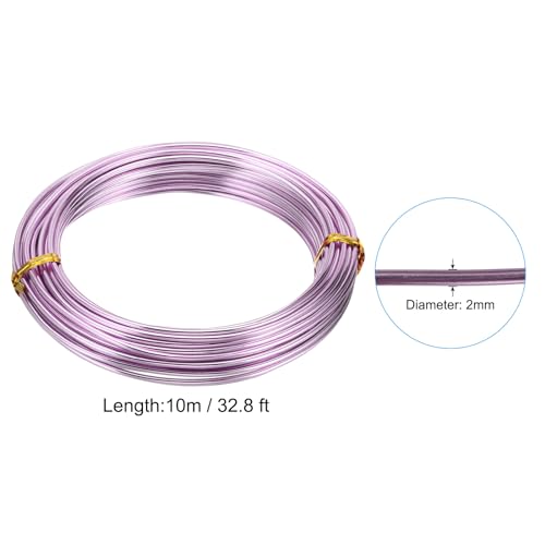 PATIKIL 32.8ft Aluminum Wire, 1pcs Jewelry Wire Aluminum Craft Wire 2mm 12 Gauge Wire Metal for Jewelry Making Beading Crafting Pendants Art, Pink - color: Pink, size: 2mm