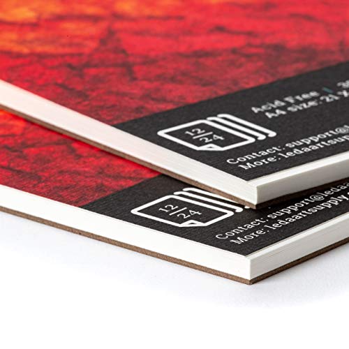 Leda Art Supply Hot Pressed Watercolor Pad Jumbo 2 Pack (24 Sheets) 300 Gram - 140 Pound 25% Cotton fine Italian Art Paper with Smooth Surface for Professional renderings (A3 Size 11.5 x 16.5 inches) - size: 11.5 x 16.5 inches