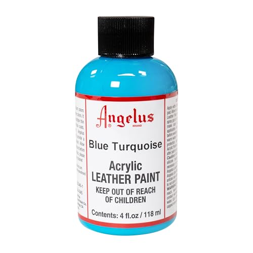 Angelus Acrylic Leather Paint, 4 Fl Oz (Pack of 1), Blue Turquoise - color: Blue Turquoise, size: 4 Fl Oz (Pack of 1)