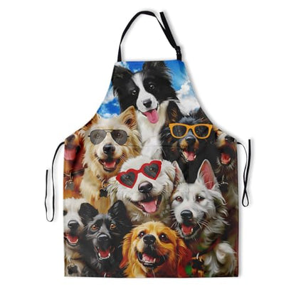 Imiss Waterproof Stain-Resistant Cooking Chef Aprons for Grill BBQ Baking 27 X 31 Inch - color: Funny Dog