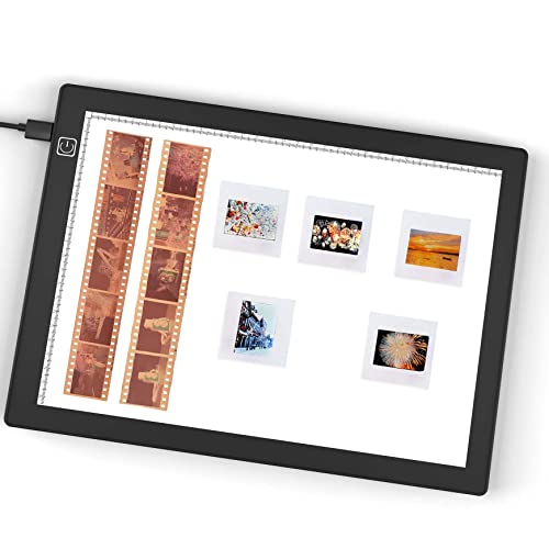 Slide Viewer Light Box 5600K 12”x8” Ultra-Thin Adjustable Brightness Backlight for Slides and Film Negative Scanning - color: 12"x8" Backlight for Scanning