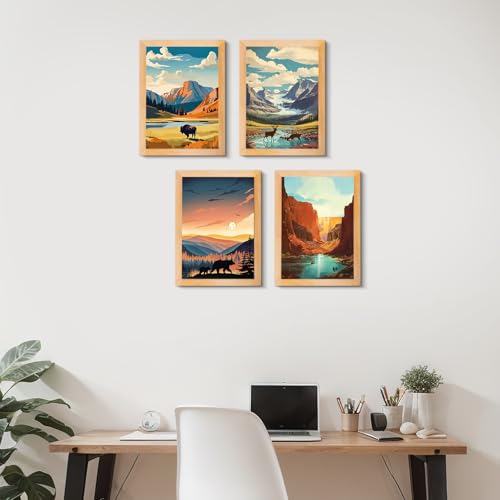 Yeaqee 4 Pcs National Park Diamond Art Kits for Adults Gem Painting Kit DIY Jewel Diamond Art for Beginners Aesthetic Room Crafts Cute Painting Pictures 5d Craft Wall Decor for Home 10 x 11.8'' - style: National Park