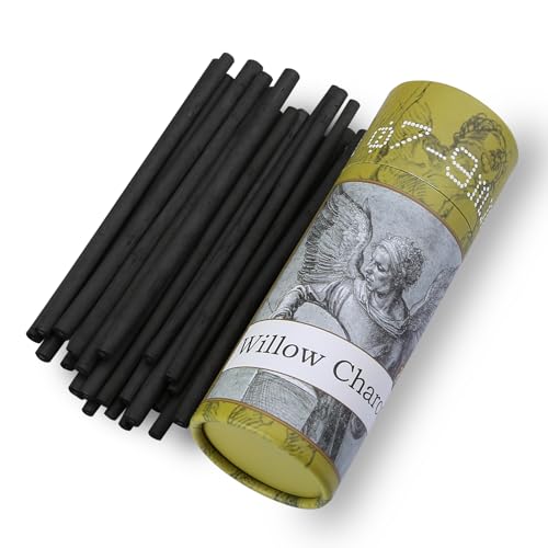 Willow Charcoal Sticks - Natural Willow Charcoal for Artists, Beginners, or Students of All Skill Levels - Perfect for Drawing and Sketching, Approx. 7-9mm Dia, 25 Sticks - style: 7-9mm