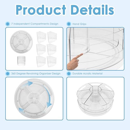 CraftGenes 2 Packs Rotating Clear Acrylic Pen Holder, Marker Organizer - size: 2 Packs
