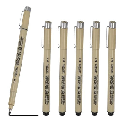 PATIKIL Fineliner Pens, 6 Pcs 3 3mm Fineliner Marker Black Waterproof Ink Archival Drawing Pens Art Supplies Set for Sketching Journaling Scrapbooking Artist Illustration - size: 3 3mm