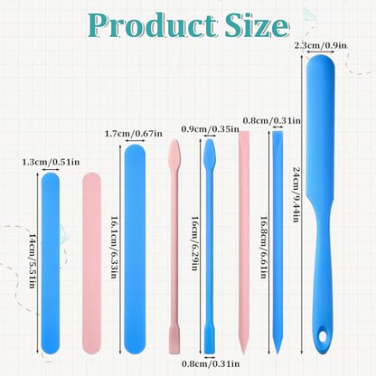 8 Pcs Reusable Wax Sticks, Reusable Epoxy Paint Mixing Sticks, Colored Silicone Wax Stick, Waxs Spatula for Resin Mixing, Paint, Liquid, Facial Mask Stirring Rods