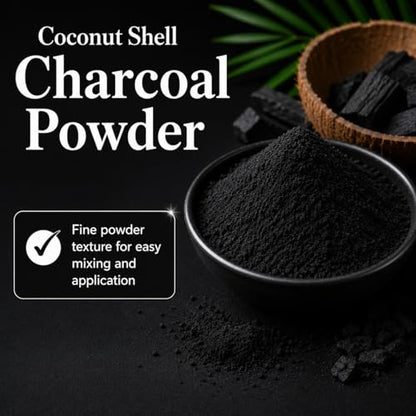 Coconut Shell Charcoal Powder (0.5 lbs / 227 g) – Ideal for Teeth Cleaning, Face Masks, Scrubs and Soap Making