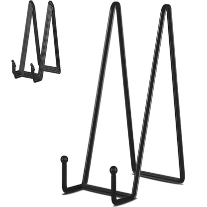 IBosins 5-Pack 12-Inch Plate Holder Display Stands Black Metal Frame Stand - color: Black, size: 12 Inch