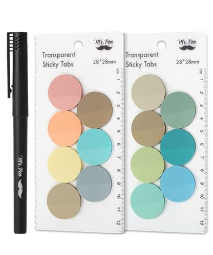 Mr. Pen- Round Transparent Sticky Notes, 1.1” Diameter, 14 Pads, 560 Sheets - color: Beach Joy, size: 560 pcs