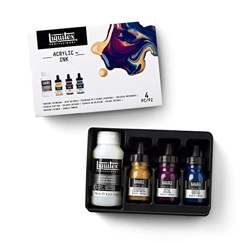 Liquitex Professional Acrylic Ink, 1-oz (30ml), Pouring Technique, Deep Colors, Set of 4 - color: Pouring Set - Deep Colors