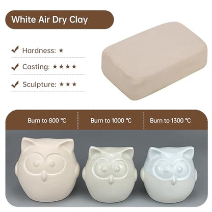 Premium Air Dry Clay - 3.3lbs Natural Modeling Pottery Clay for Wheel, Throwing, Hand Building, Sculpting Molding and No Baking Required Air-Dry Clay Modelling - color: Gray