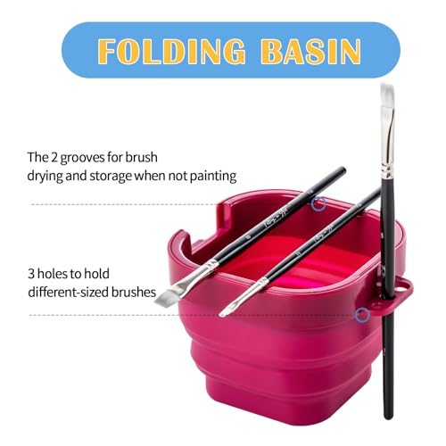 Falling in Art 16 Wells Airtight Paint Palette with Lid, Red - color: Red
