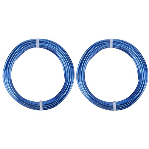 2 Rolls Aluminum Craft Wire, 9 Gauge (3mm) Flexible Metal Wire for Jewelry Making, 32.8 Ft (16.4 Ft/Roll) Bendable Armature Wire for Bonsai, Sculpting and DIY Crafts [Royal Blue] - size: 9Gauge 16.4Ft Each, style: Royal Blue