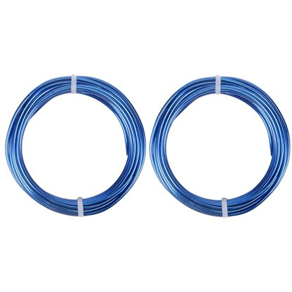 2 Rolls Aluminum Craft Wire, 9 Gauge (3mm) Flexible Metal Wire for Jewelry Making, 32.8 Ft (16.4 Ft/Roll) Bendable Armature Wire for Bonsai, Sculpting and DIY Crafts [Royal Blue] - size: 9Gauge 16.4Ft Each, style: Royal Blue