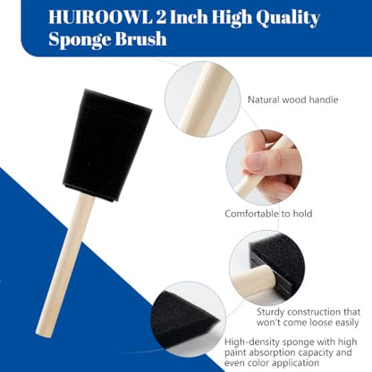 2 Inch Small Paint Roller Kit, 3/8” Nap, 15 Pack | Microfiber Paint Roller Covers, Paint Tray with Liner, Foam Brush, for small spaces, Windows, Cabinets, Walls and touch-ups