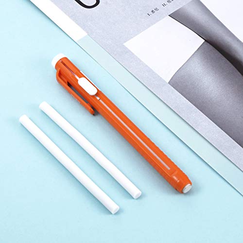 Outus 36 Pieces Eraser Pen Retractable Mechanical Include 6 Packs Eraser Pen and 30 Erasers Refill for School Office Painting Writing (Solid Color) - color: Solid Color