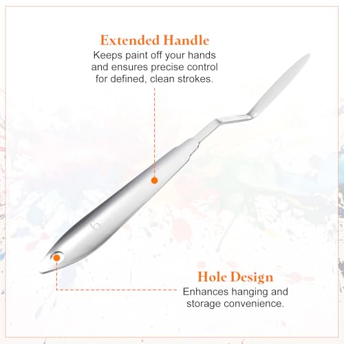 HARFINGTON 2pcs Palette Knife Painting Tool 7.68" Stainless Steel Silver