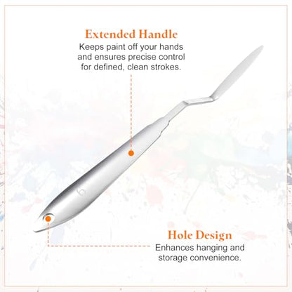 HARFINGTON 2pcs Palette Knife Painting Tool 7.68" Stainless Steel Silver