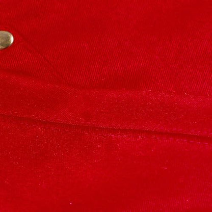 Server Apron with 5 Pockets - Rivet buckle Unisex Short/Half Waiter Waist Short Apron - color: Red