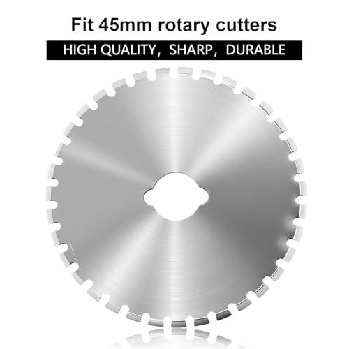 Mudder 2 Pieces Perforating Rotary Cutter Blades Stitch Rotary Replacement Blades with Plastic Box for Crochet Cutting Crafting Sewing Leather Paper Cardstock (Sliver,45mm,Wave Round) - color: Sliver, size: 45mm, style: Wave Round
