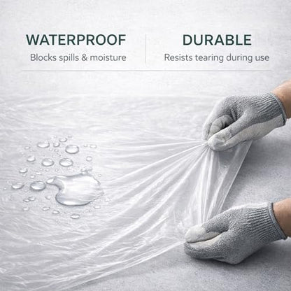 GREEN LIFESTYLE Plastic Drop Cloths for Painting 12 x 9 ft [6 Pack] – Waterproof Paint Drop Cloth, Plastic Sheets Floor Cover, Disposable Tarp for Furniture Protection, Remodeling and Moving - size: 9x12