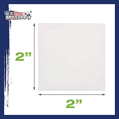 U.S. Art Supply 2x2 Mini Canvases for Painting, 72 Pack Bulk Small | Stretched Artist Canvas Professional Primed - Ideal for Arts & Crafts - size: 2" x 2" - Pack of 72