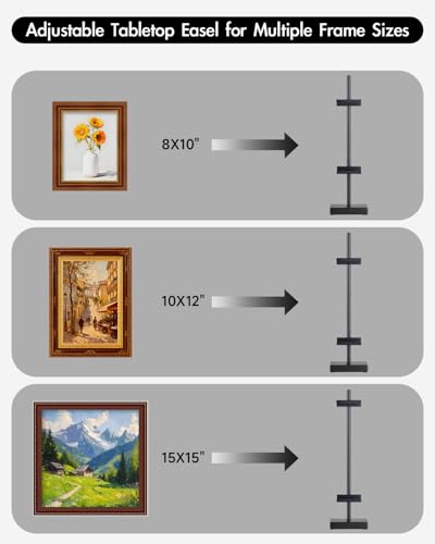 Rofio 17" Adjustable Tabletop Easel, Picture Frame Stand for Signs, Black - color: Black