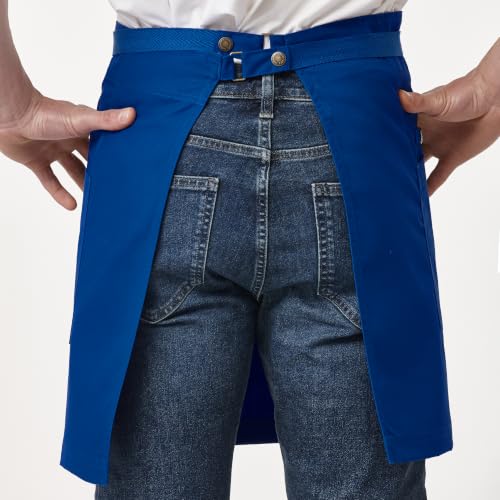 Waist Apron for Men Server Bistro Half 4251BY - color: Royal, size: 1 Pack