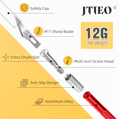 Exacto Knife,Hobby Knife,74 Pack with 4 Upgrade Sharp Hobby Knives and 70 Spare Exacto Knife Blades for Art, Scrapbooking,Stencil (Red) - color: Red