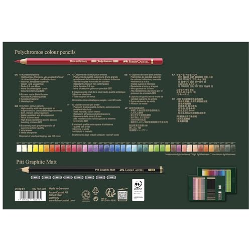 Faber-Castell Polychromos & Pitt Graphite Matte Sketch Gift Set - style: 50 Count