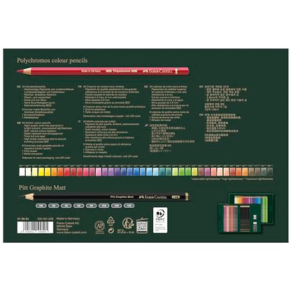 Faber-Castell Polychromos & Pitt Graphite Matte Sketch Gift Set - style: 50 Count