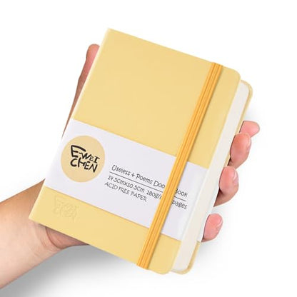 5.7x4.1" Hardcover Mixed Media sketchbook,Pocket Junk Journal Supplies - color: PU Cover-5.7x4.1in-Yellow