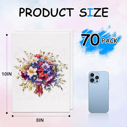 ESRICH 70 Pack 8x10 Primed Canvas Boards Bulk for Acrylic Painting - size: 8*10in 70pack