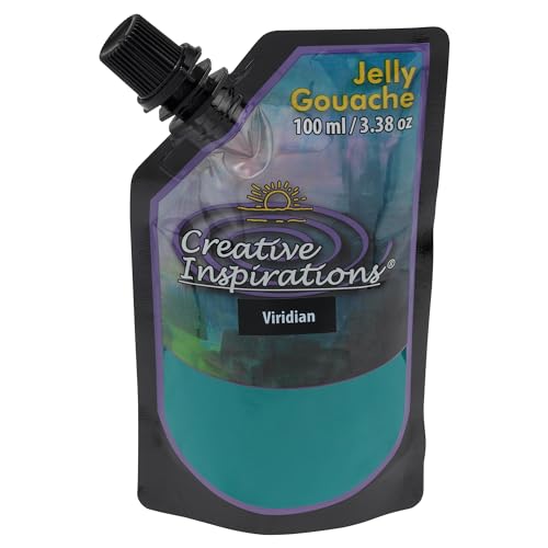 Creative Inspirations Jelly Gouache - Viridian 100 mL - Unique & Vibrant Jelly Gouache Paint for Artists, Beginners, Painting Parties and More - color: Viridian, size: 100 mL