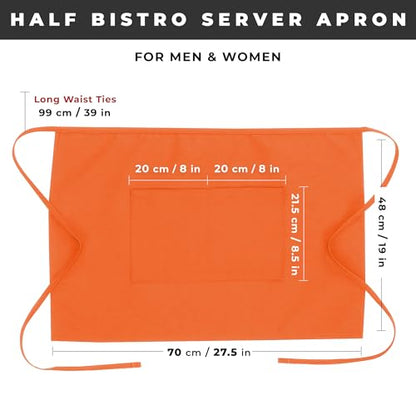 Chef Works Unisex Half Bistro Server Apron - color: Tangerine