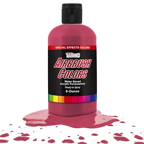 U.S. Art Supply Pearlized Red Pearl Acrylic Special Effects Airbrush Paint - 8oz Ready to Spray Air Brush Paint for Nails, Models, Fabric - Water-Based Air Brush Painting - color: Red Pearl, size: 8 Fl Oz (Pack of 1)