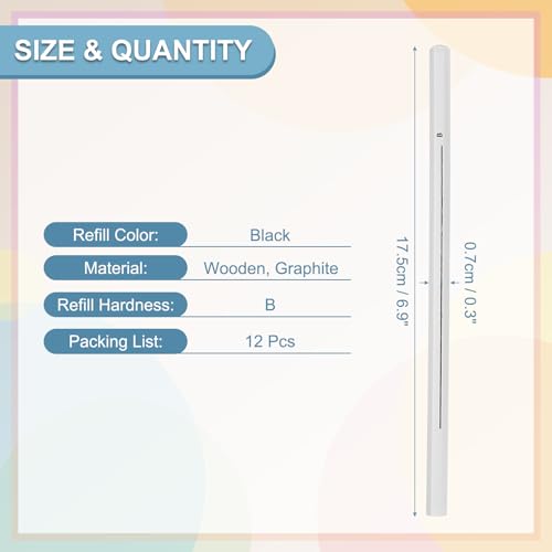 PATIKIL B Graphite Pencils for Drawing, 12Pcs Sketching Pencils Wood Supplies Set Break-Resistant Lead with Built-in Sharpening Area for Painting Sketching Artist Design - style: B