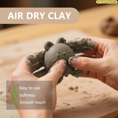 VIBRATITE 10LB Air Dry Clay, Gray Modeling Clay for Pottery & Sculpting | Easy to Shape for Hand Building, Wheel Throwing, DIY Crafts, Classroom Art Projects, Ideal for Beginners & Artists - color: Gray