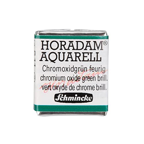 Schmincke - HORADAM® AQUARELL - Finest Artists' Watercolor Paints, 511Chromium Oxide Green Brilliant, 14 511 044, 1/2 pan - color: 511 Chromium Oxide Green Brilliant