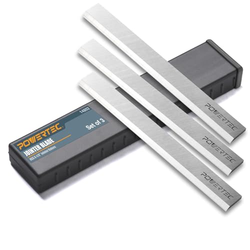 POWERTEC 6-1/8 Inch Jointer Blades for Ridgid JP06000, JP06101, JP0610 Jointer, Replacement for AC8600, JE08008 Jointer Knives, Set of 3 (148020) - style: 6-1/8" HSS jointer blades