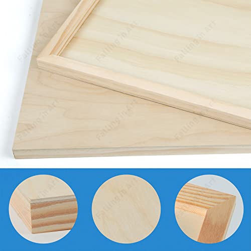 Falling in Art 2 Pack 12x24’’ Unfinished Birch Wood Panels Kit for Painting | Studio 3/4’’ Deep Wood Canvas, Cradle Boards for Acrylic Pouring, Art, Crafts, Epoxy Resin, Laser Engraving Cutting - size: 12'' x 24''