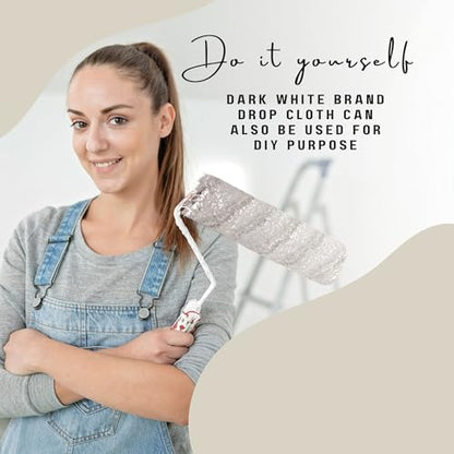 Dark White Premium Cotton 8 oz Canvas Drop Cloth | Leak Resistant, Washable | Ideal for Painting, Crafting, and Furniture Covers - Durable Multi-Purpose Use (6'x9' - Pack of 2) - size: 6'x9' - Pack of 2