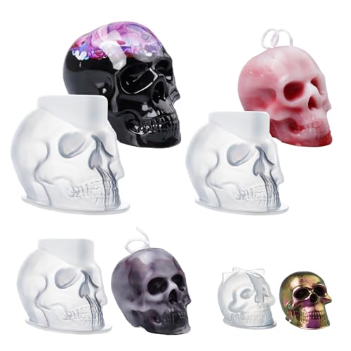LET'S RESIN 3D Skull Resin Molds, 4 Size Silicone Mold Set for Epoxy Resin - color: skull