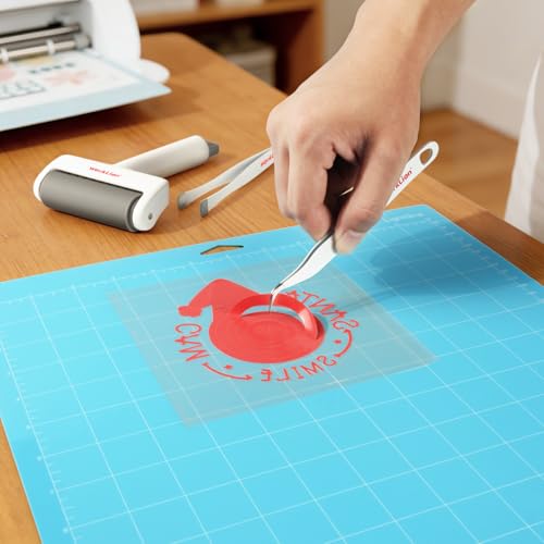 Brayer Roller & Mat Tweezers Remover Set: Worklion Brayer Compatible with Cricut/Brother Printmaking and Crafts Stamping, Plus Two functioned Tweezers Perfect for Fabric, Vinyl, Iron-On and Paper