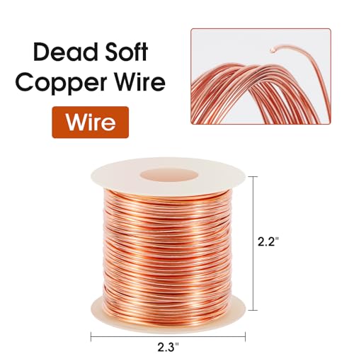 20 Gauge/ 0.8 mm 328 Feet 1 Pound 99.9% Dead Soft Copper Wire for Electroculture Gardening, Jewelry Making, Beading, Science Projects, DIY Artwork - size: 20 Gauge/ 0.8 mm, style: 1 Pound