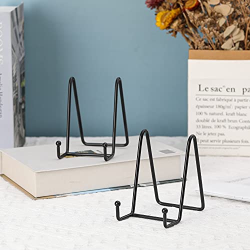 Plate Stands for Display - Iron Easel Stand Plate Holder Display Stand Picture Frame Stand for Pictures | Photo|Decorative Plate |Dish | Tabletop Art - 4.5 inch-Black(6 Pack) - size: 4.5“（6 pack）