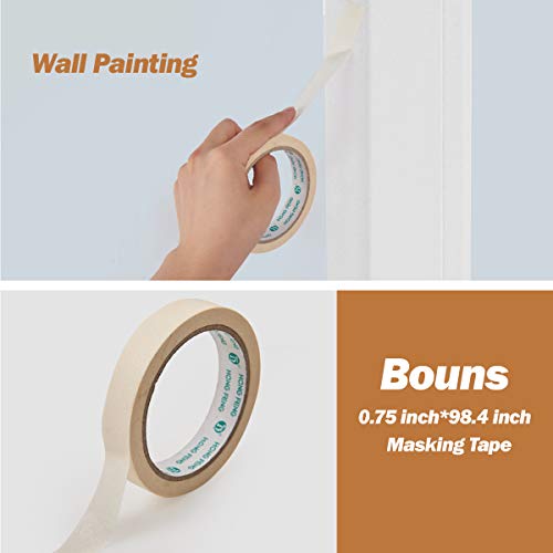 PILOT FISH 17 Pcs Paint Roller Kit, 9 Inch 4 Inch Paint Roller with Frame, Paint Supplies for Wall Painting, Paint Brush Paint Tray Microfiber Roller Covers for Home Painting Painting Tools for Indoor