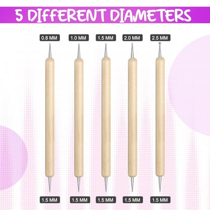 20Pcs Dotting Tools for Painting,Wooden Embossing Tools Tracing Stylus for Transfer Paper Drawing Paper - color: wood color