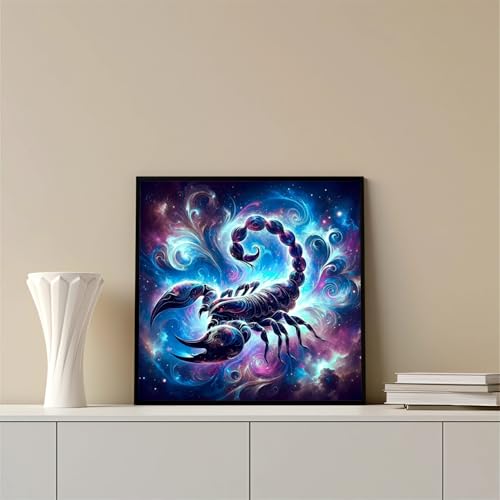 Xoaoes Scorpio Diamond Art Kits for Adults, 5D Diamond Painting Kits | DIY Gem Painting, Crafts for Adults, Dimond Art Paintings Kit, Full Drill Diamond Dot for Home Wall Decor 14 X 14 Inch - color: CM031