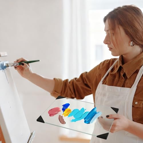 Glass Palette for Oil Painting, 16 x 12 Inches, Ultra Clear, Easy to Clean - color: 1pc-clear, size: 16" x 12" x 0.2"